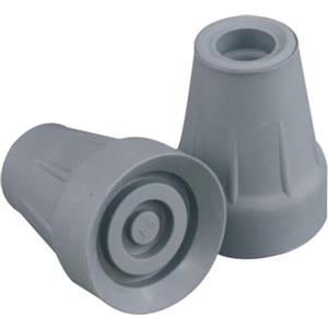 REMEDIA ONE - Gommini per Stampelle in Gomma Antiscivolo, Puntali di Ricambio per Stampelle Ortopediche Ø 18 mm (Grigio, 2 Pezzi)