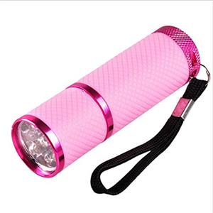 BAQI Mini lampada flash per asciugatura gel UV a LED, 9 LED, torcia per unghie, strumenti per nail art, colore rosa
