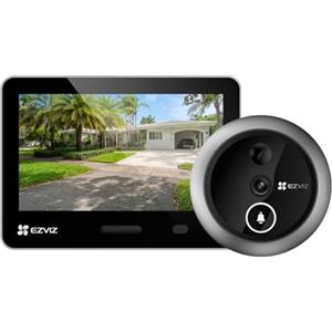 EZVIZ EP4 Spioncino Digitale WiFi 4K con Schermo Touch da 5,5", Batteria 7100mAh, Riconoscimento Facciale AI, Audio Bidirezionale, Visione Notturna, Rilevamento PIR, Supporta MicroSD 512GB, Argento