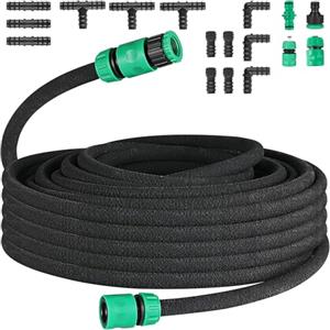 MAMIZO Set Tubo Poroso per Irrigazione a Goccia, Tubo Gocciolante da Giardino per Prati, Patii (30m)