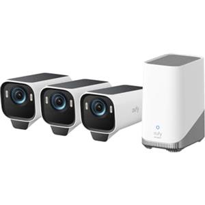 eufy Security S3 Pro(eufyCam 3 Pro), 4K telecamera wifi esterno senza fili pannello solare Visione Notturna a Colori, Riconoscimento Facciale AI, Archiviazione Locale Espandibile (Ricondizionato)
