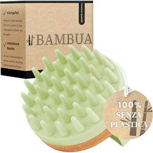 BAMBUA Massaggiatore Cuoio Capelluto (Effetto Anti-Forfora) Spazzola Massaggio Cuoio Capelluto - Massaggiatore Capelli - Premium Scalp Massager - Hair Scalp Massager Incl. E-Book Scalpo Sano (Verde)