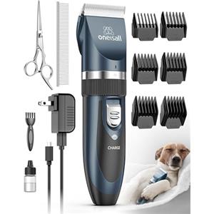 oneisall Tosatrice per Cani Professionale rumore basso Rasoio per cani Toelettatura Cani Gatti Animali Tosatore (Blu)
