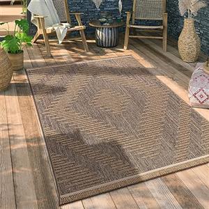 Paco Home Tappeto Cucina Da Esterno Salotto Moderno Balcone Terrazo Motivo Boho Motivo Floreale Motivo Geometrico, Dimensione:120x160 cm, Colore:Beige 4