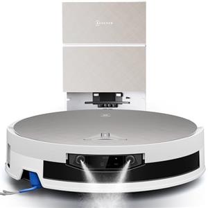 ECOVACS X12 PRO OMNI Robot Aspirapolvere Lavapavimenti, BLAST e 22.000 Pa, FocusJet anti-macchie, PowerBoost ultrarapido, OZMO ROLLER 3.0, rullo smart esteso, sollevamento, AIVI 3D 4.0, Bianco