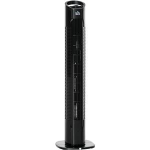 HOMCOM Ventilatore a Colonna Moderno 3 Velocità con Oscillazione 70°, Ventilatore a Torre con Piantana Rotonda e Maniglia, Potenza 50W, in PP, Ø20x78.5cm Nero