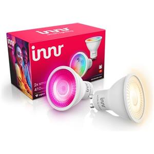 innr Zigbee GU10 Lampadina Smart, Funziona con Hue* e Alexa (Bridge Richiesto), Faretto Luce Bianca e Colorata, 16 Milioni di Colori, Lampada RGB, Lampadina Dimmerabile, 410 lumen - 2 pezzi