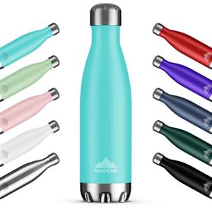 Mont-Clair H2O Borraccia Termica 500ML in Acciaio Inox, Borracce Termiche - 12h di Bevanda Calda e 24h di Bevanda Fredda - Senza BPA, Bottiglia Acqua, Borraccia 500ML Blu chiaro