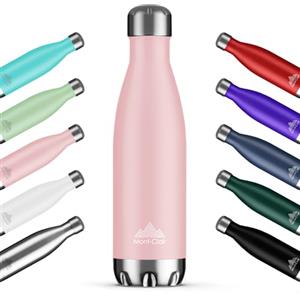 Mont-Clair H2O Borraccia Termica 500ML in Acciaio Inox, Borracce Termiche - 12h di Bevanda Calda e 24h di Bevanda Fredda - Senza BPA, Bottiglia Acqua, Borraccia 500ML Rosa