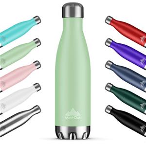 Mont-Clair H2O Borraccia Termica 500ML in Acciaio Inox, Borracce Termiche - 12h di Bevanda Calda e 24h di Bevanda Fredda - Senza BPA, Bottiglia Acqua, Borraccia 500ML Verde chiaro