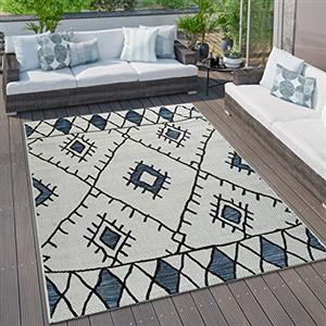 Paco Home Grandi tappeti per esterni, per cucina, balcone e terrazza, vari motivi e colori, Dimensione:80x150 cm, Colore:Blu