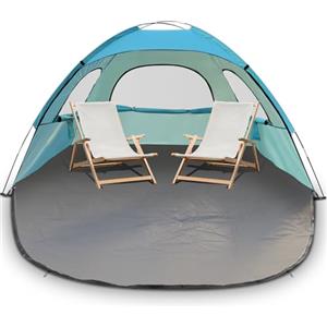JAICOM Tenda da spiaggia JAICOM per 2-3 persone, protezione UV UPF 50+, leggera, veloce da montare, tre finestre ariose, per famiglia, spiaggia, giardino, campeggio