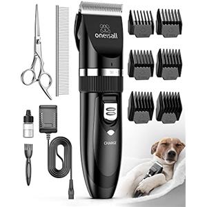 oneisall Tosatrice per Cani Professionale rumore basso Rasoio per cani Toelettatura Cani Gatti Animali Tosatore (Nero brillante)