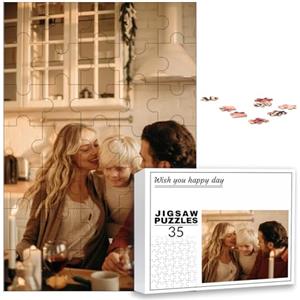 PSUNEY Puzzle Personalizzato Con Foto 35/70/120/200/300/500/1000/1500/2000/3000 Pezzi per Gioco Adulto Familiare Matrimonio Laurea Regalo