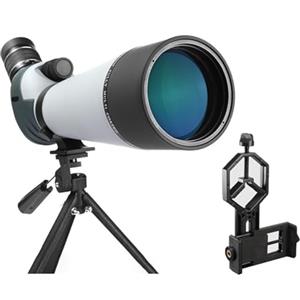 QAXRZCUCD 20-60x80 Cannocchiale Zoom Monoculare Impermeabile FMC Rivestimento Delle Lenti Telescopio For Tiro Al Bersaglio All'aperto Con L'arco Birdwatching Oculare Potente E Ingrandimento(With camera sleeve)