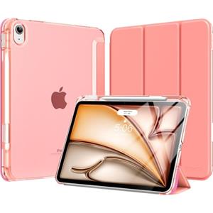 MoKo Cover per iPad Air 11 Pollici Case (M4/M3/M2) 2026/2025/2024, iPad Air 5a/4a Gen 10,9" 2022/2020 con Portapenna, Cover Trifold Sottile e Leggera con Retro in PC Rigido Traslucido, Conchiglia