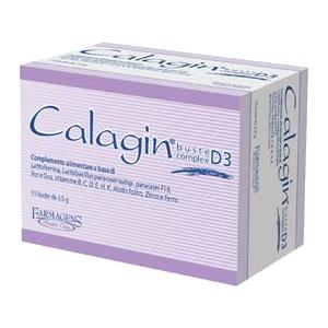 FARMAGENS Health Care CALAGIN COMPLEX D3 15BUSTINE - Integratore alimentare Lattoferrina, Lactobacillus paracasei subsp. paracasei F19, FOS e GOS, Vitamine B, C, D, E, H, K, Acido Folico, Zinco e Ferro