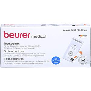 Beurer, GL44/GL50, Strisce reattive per la glicemia, 50 pezzi