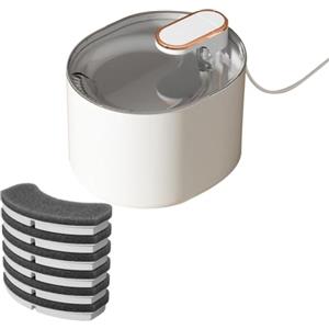 Yurhuit Automatica per Gatti Domestici da 3 Litri Fontanella per Gatti Silenziosa Alimentatore Elettrico USB Distributore d'Acqua per Animali Domestici per Cani-Bianca