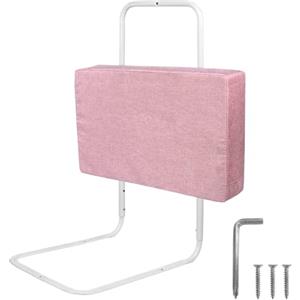Froadp 60cm Lettino Laterale Anticaduta Sponda Letto Soft Pack per Bambini in Lino Ringhiere per Bambini Sponda Letto Portatile Regolabile in Altezza Protezione Bordo Letto per Lettino(Rosa Ciliegia)