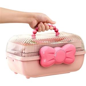 Nbbwwu Scatola organizer per per capelli a 3 strati, scatola portaoggetti multiuso con manico, scatole portaoggetti con scomparti per da cucito, trucco, unghie, forniture artistiche,
