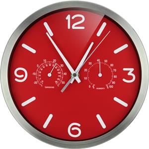 BRESSER MyTime Orologio da parete DCF termoigrometro 25 cm rosso