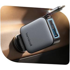 Lamicall 3-IN-1 Caricatore Auto Ricarica Rapida - [75% Più Piccolo]