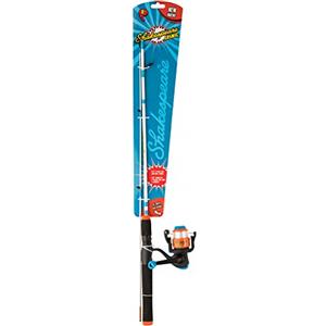 Shakespeare Cosmic - Set di canne e mulinello da pesca per bambini, pronto a pescare con linea, colore: Arancione
