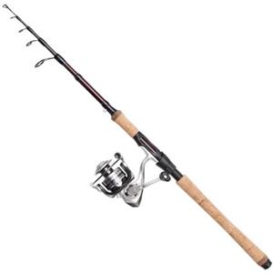 DAM Impressa Tele Spinning Combo, canna e mulinello per la pesca d'acqua dolce, luccioperca e lucioperca, forte, leggero e versatile, nero, canna moderatamente veloce da 2,40 m, mulinello taglia 3000
