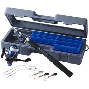 Shakespeare Combinazione di Canna e Mulinello da Pesca Shakespeare Firebird Travelmate Include Canna da Spinning, Pesca di Predatori, Luccio, Perca, Zander, Grigio