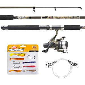 Mitchell 1555895 Tanager Camouflage - Set da pesca telescopico, composto da una canna da pesca e mulinello con lenza ed esche per pesca alla trota e al pesce persico