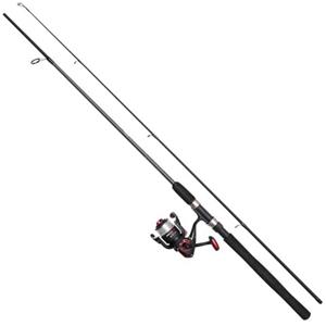 DAM Full Tech Spinning Combo, canna e mulinello da pesca per pescatori d'acqua dolce, lucioperca e altro forte leggero e versatile nero grigio, canna moderatamente veloce da 2,70 m, mulinello da 3000.