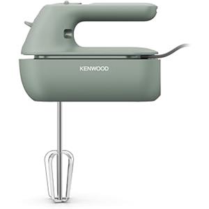 Kenwood QuickMix Go Sbattitore Elettrico Portatile con Custodia Integrata, Fruste e Ganci per impastare in Acciaio Inox, 5 Velocità, 30% realizzato con Plastica Riciclata, 350W, Verde (HMP40.000GR)