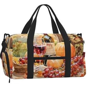 Entemne Borsa da palestra militare mimetica sportiva con scomparto per scarpe donna uomo borsa da viaggio leggera resistente all'acqua Weekend Pernottamento bagaglio a mano, Pittura di arte del vino