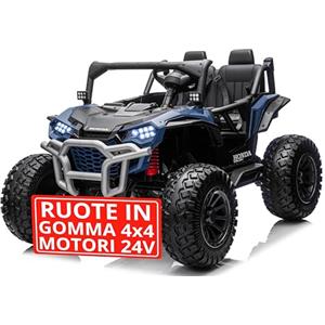 Mondial Toys Macchina Elettrica 4x4 Motori 24V Maxi Buggy Honda Talon Fuoristrada 2 Posti per Bambini Ruote in Gomma Cinture a 3 Punti Telecomando Bluetooth fino a 60kg (Blu)