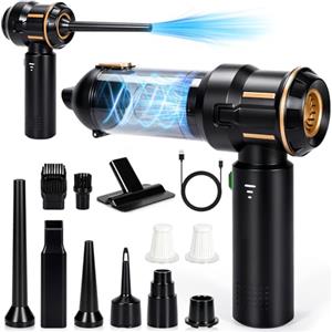 SERIONR Aspirabriciole Senza Fili,26000Pa Aspirapolvere Auto,Mini Aspirapolvere Portatile,Potente Aspiratore e Soffiatore 4 in 1 con Motore Brushless per Auto,Casa,Ufficio,Peli di Animali Domestici