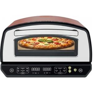 GrecoShop Forno - Fornetto Elettrico Pizza 33x33 cm con Display Esterno, Riscaldamento Rapido, Controllo Temperatura Preciso, Compatto, per Pizza Croccante, Facile da Usare, 3 Accessori Inclusi