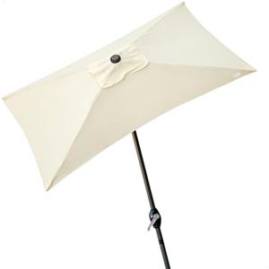 AKTIVE Ombrellone rettangolare per balcone, Ombrellone terrazza, Ombrellone rettangolare, Ombrellone terrazza giardino, 200x120 cm, colore crema, palo in alluminio, Giardino