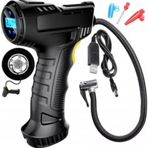 VOKOT AC003 Mini Compressore Aria Portatile Auto, 150PSI Gonfia Auto Bici Monopattini con Schermo LCD Digitale e Torcia LED per Auto/Moto/Bicicletta/Pallacanestro