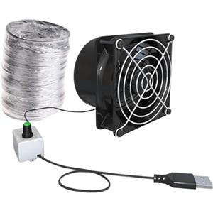 Generic Ventilatore Di Scarico Aspiratore di Fumi e Odori con Ventilazione | Ventola USB Compatta con Potenziata e Regolazione Velocità per Cucina Bagno Casa Finestra