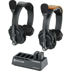 HollyView Hollyland Solidcom SE 2.4G Wireless Intercom Headset System Full Duplex 2 User ENC Noise Cancellation 350 m Team Communication with PTT Mute Single Ear Headset for TV Film Production Drone (SE-2S)
