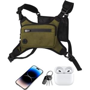 lisutupode Zaino pettorale da corsa per uomini,Borsa pettorale da corsa Borsa frontale | Portacellulare Campeggio Equitazione Moto Viaggio, Verde, Consulte la descripción, Vedere la descrizione