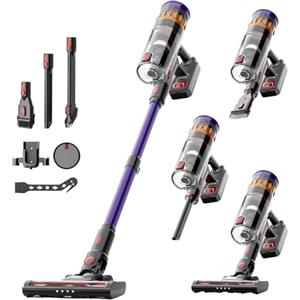 Lefant V1 Aspirapolvere Senza Fili,40000Pa Scopa Elettrica Senza Fili Potente, Touch Intelligente LED, Filtro a 5 Stadi, Autonomia 42 Min, Design Autoportante, per Pavimenti/Tappeti/Peli Animali