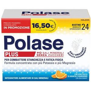 Polase Plus - Integratore Alimentare in Bustine Gusto Arancia e Mandarino con Magnesio e Potassio per Ridurre la Stanchezza - 24 Bustine