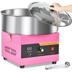 PALATALA Macchina Zucchero Filato - 1000W Macchina Zucchero Filato Professionale con Ciotola in Acciaio Inossidabile e Paletta per Zucchero, Temperatura Regolabile, per Feste in Famiglia, Rosa