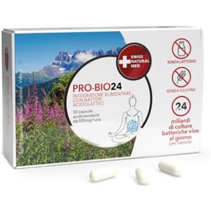 SWISS NATURAL MED Srl PRO-BIO24 - Integratore con 24 miliardi di probiotici in 30 capsule gastroresistenti