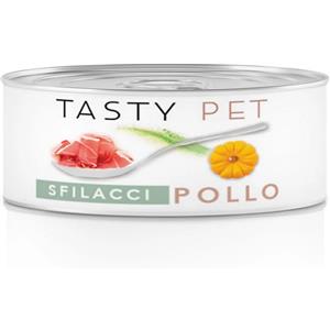 Tasty Pet Sfilacci di Prosciutto, Pollo e Zucca Umido per Gatti - 85 gr