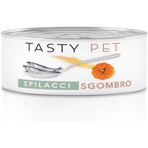 Tasty Pet Sfilacci Umido per Gatti con Sgombro, Gamberetti e Zucca - 85 gr