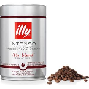 illy, Caffè in Grani INTENSO, 1 Barattolo da 250g | 100% Arabica con Note di Cacao e Frutta Secca, Retrogusto Pieno e Corposo