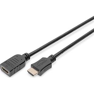 DIGITUS Cavo di prolunga HDMI High Speed, tipo A m/f - 2.0 m - con canale Ethernet - Ultra HD 4k/30Hz - compatibile con TV/beamer/monitor - contatti placcati oro - nero